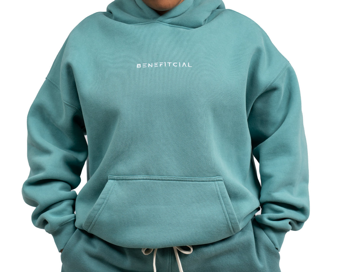 Deep Teal Abide Hoodie