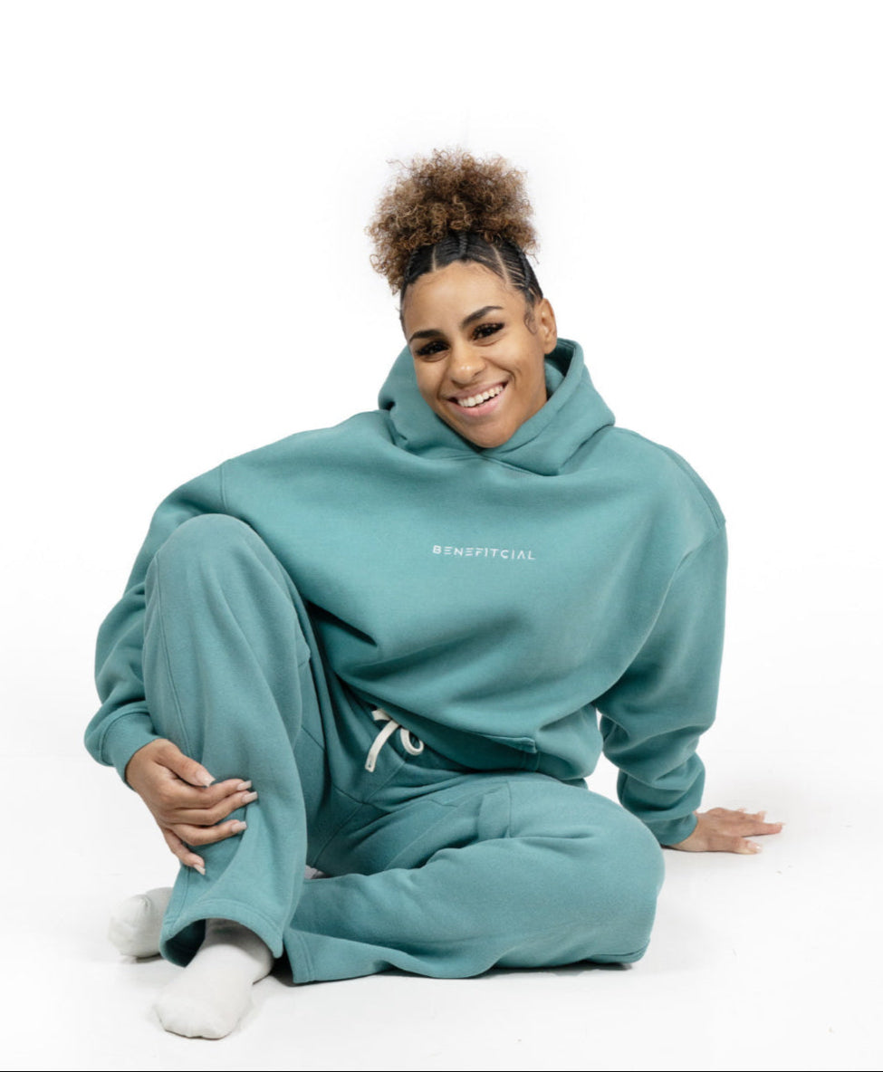 Deep Teal Abide Hoodie