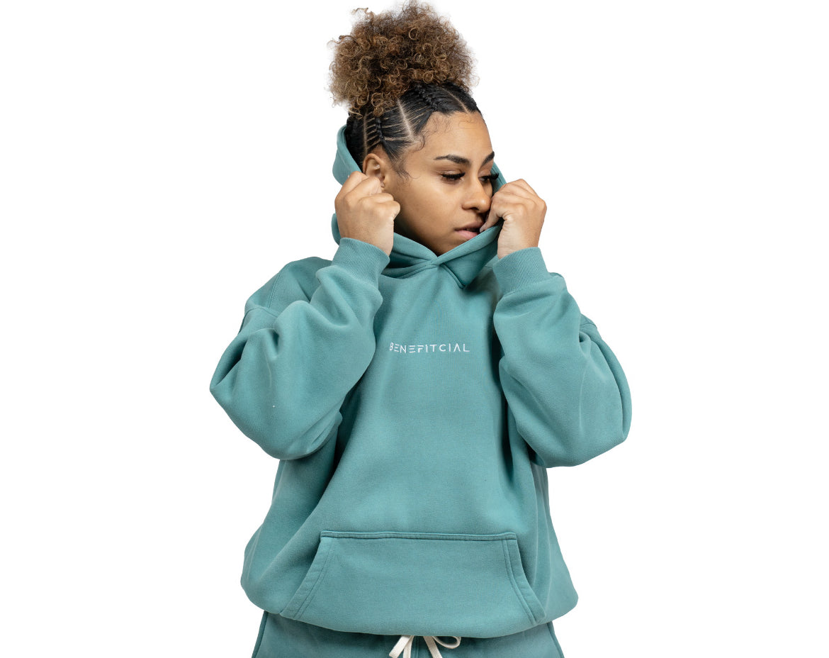 Deep Teal Abide Hoodie